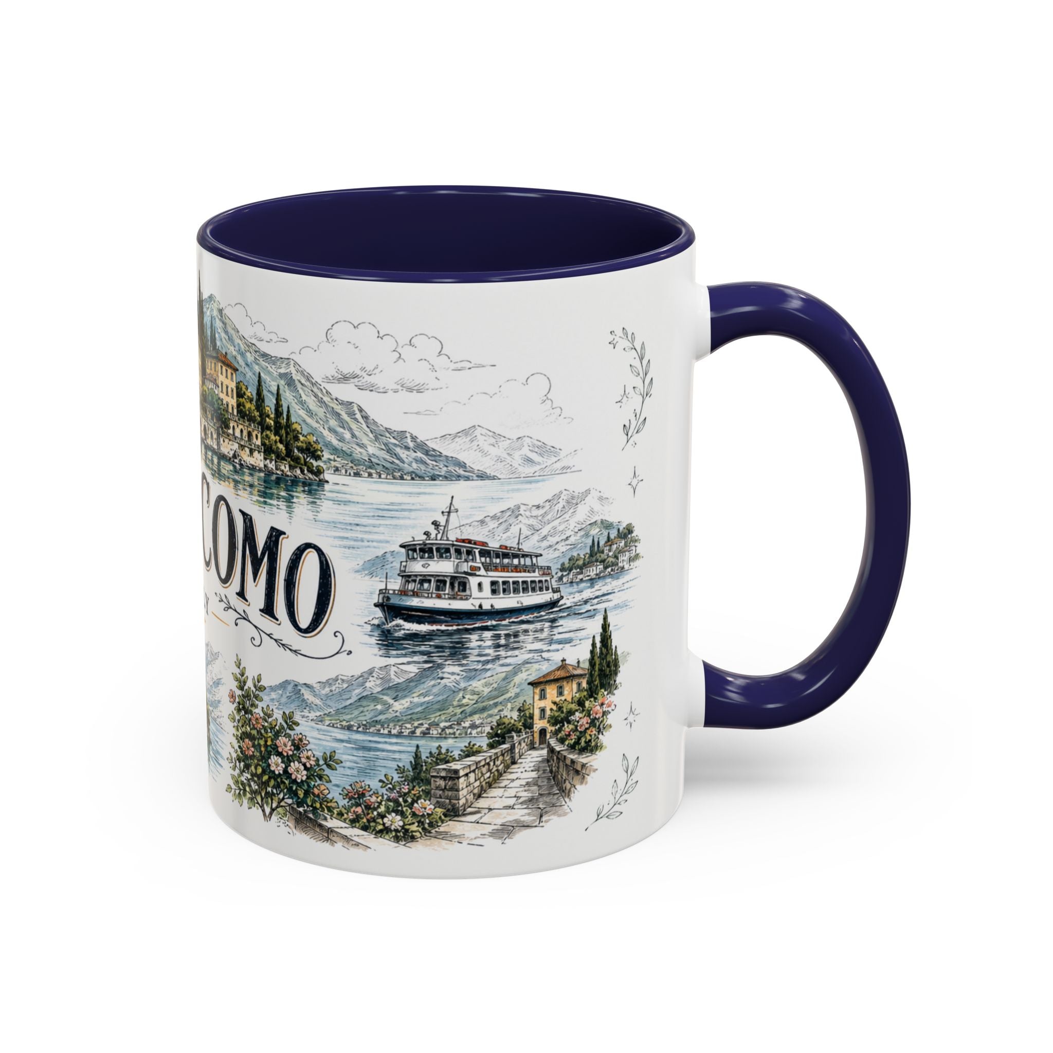 Lake Como Mug, Italy Travel Souvenir, Bucket List Gift, Accent Ceramic Coffee Mug 11oz 15oz