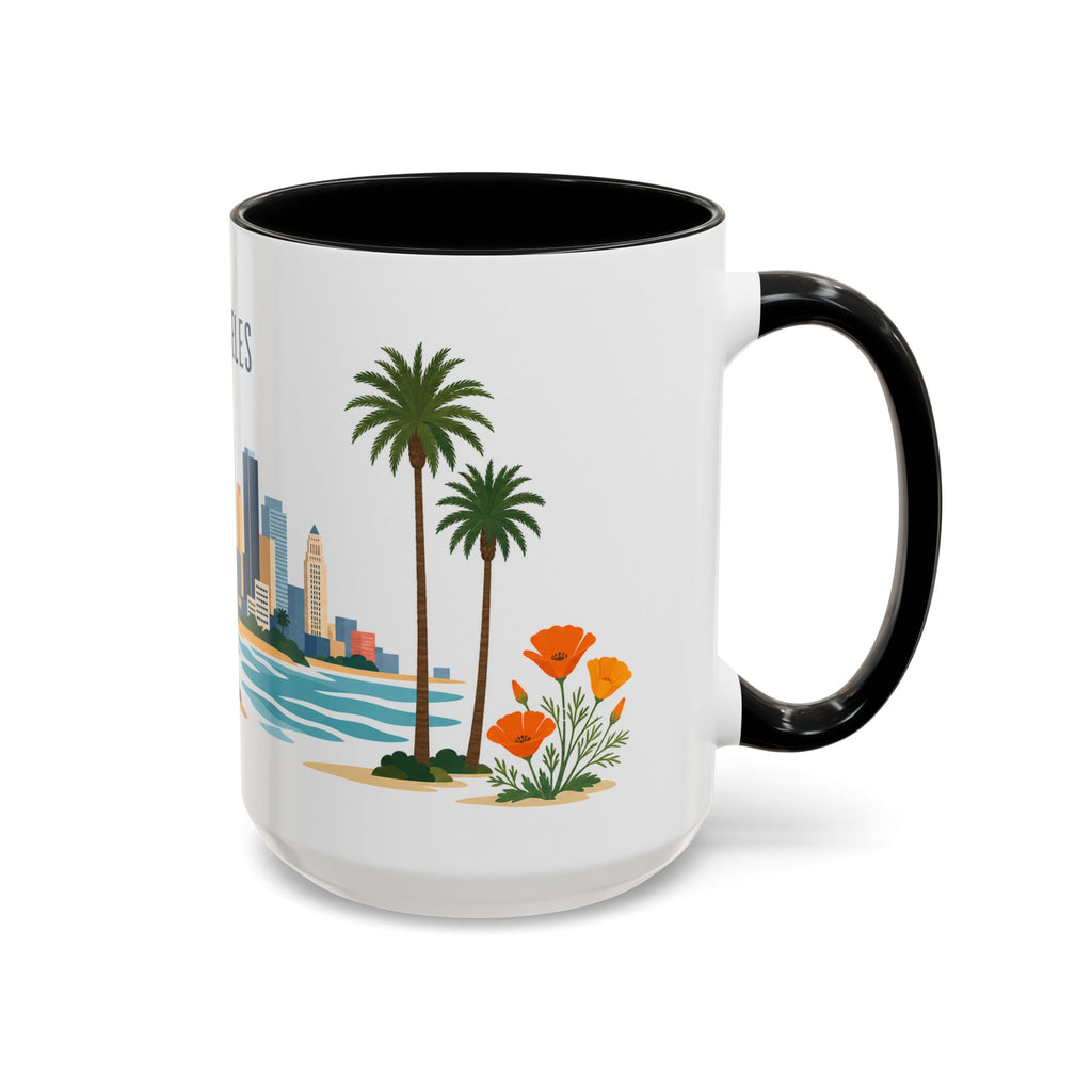Los Angeles Coffee Mug | United States Travel Souvenir | Porcelain Decal City Gift | 11oz 15oz Accent Mug