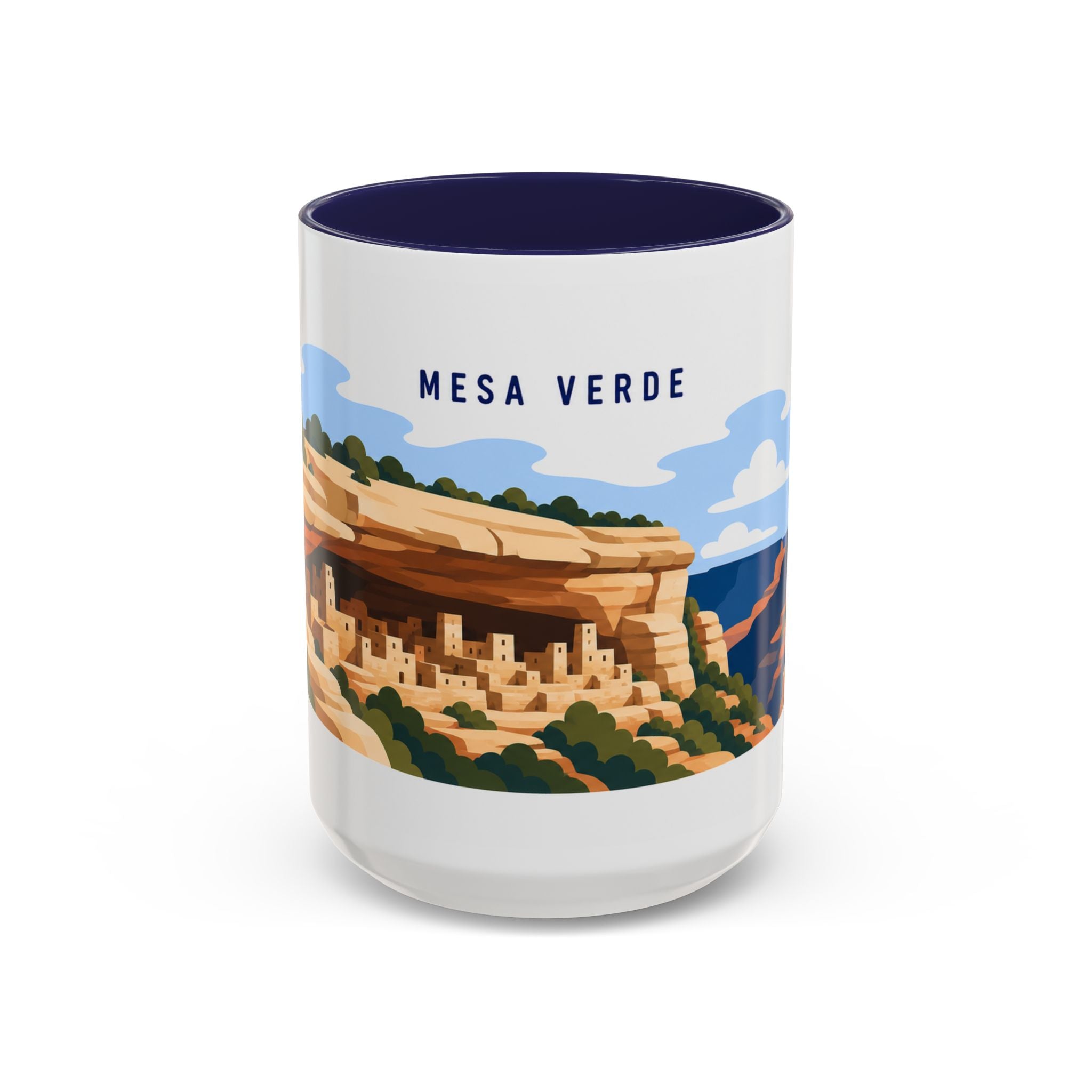 Mesa Verde National Park Coffee Mug | Solid Color Block Park Souvenir | 11oz 15oz Accent Mug
