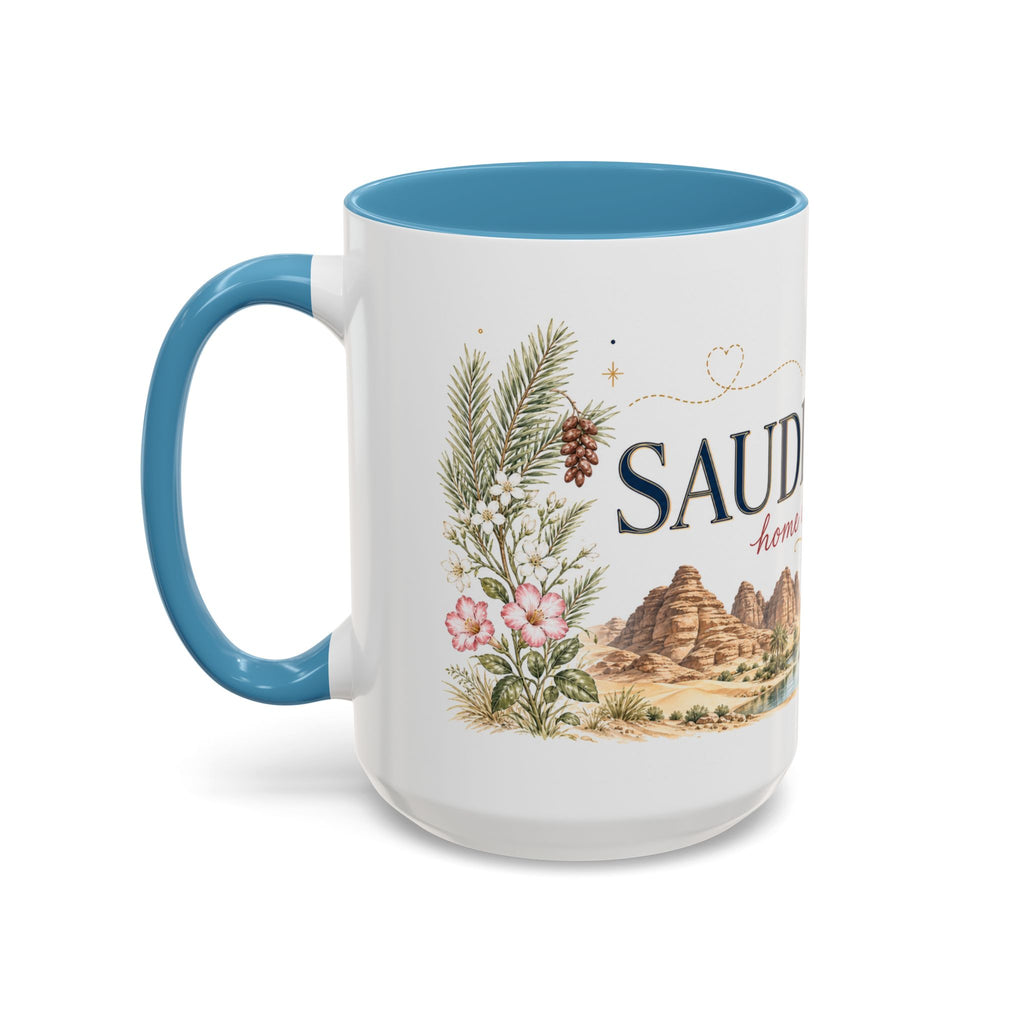 Saudi Arabia Home Country Mug | Moving Away Gift | Long Distance Friendship | 11 oz 15 oz Accent Mug