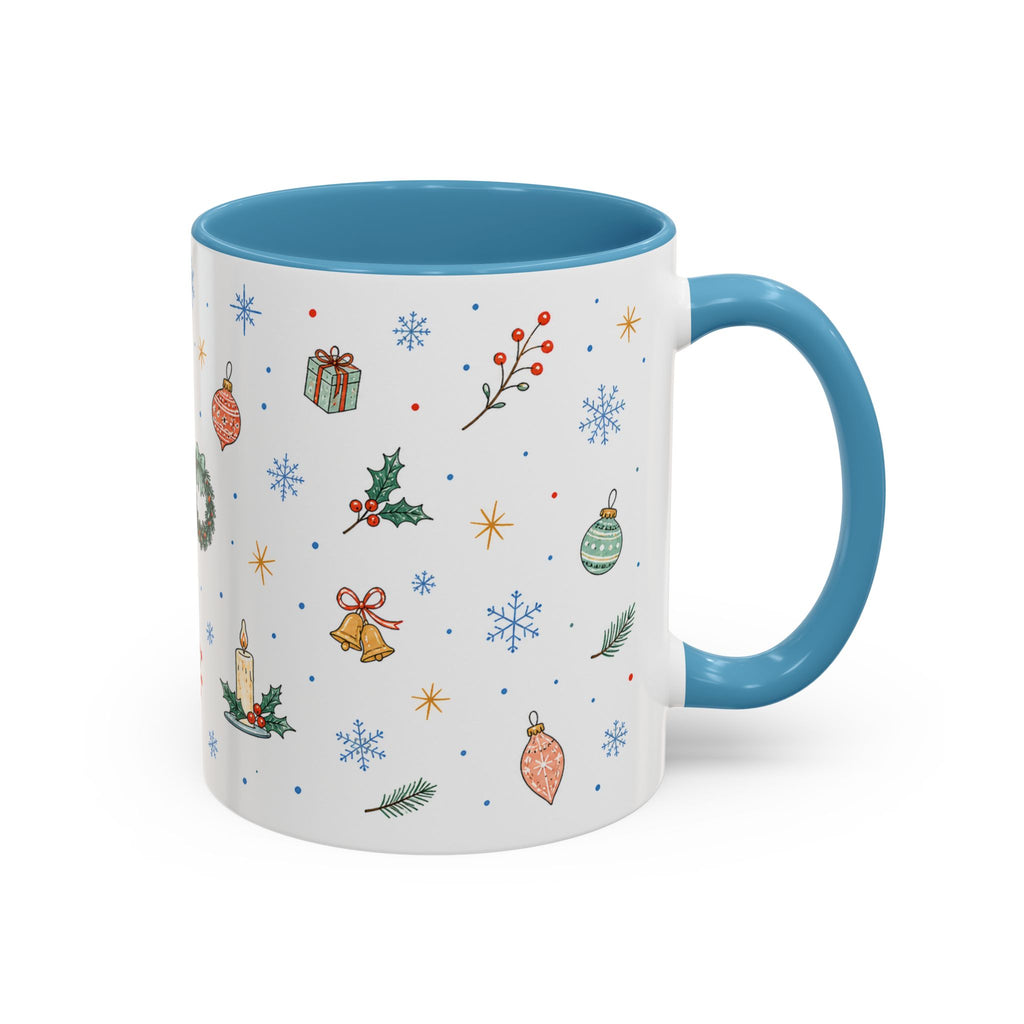 Christmas Ornament Mug | Snowflake Watercolor Holiday Gift | Accent Cup 11oz 15oz