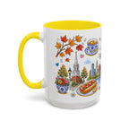 Boston Illustrated Travel Mug | City Souvenir Accent Coffee Mug | 11oz 15oz Ceramic Cup