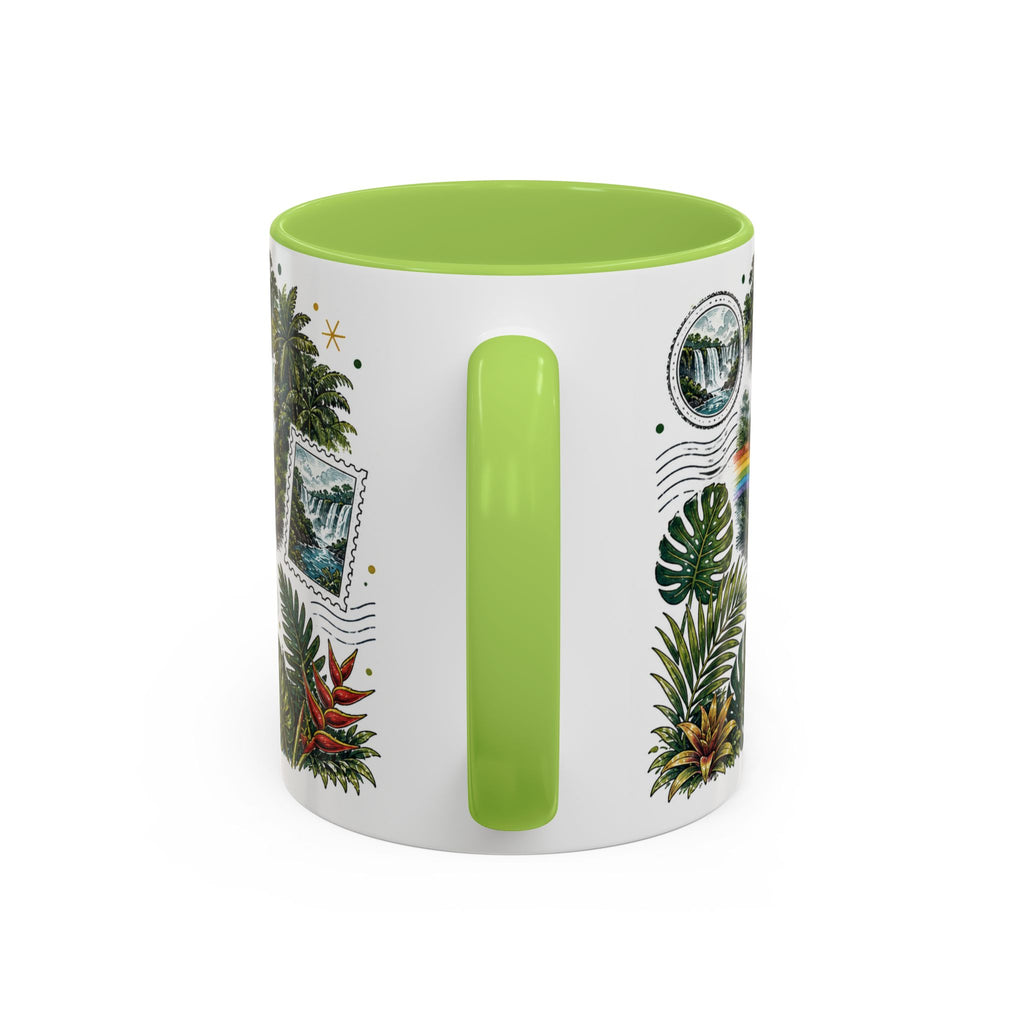 Iguazu Falls Coffee Mug | Travel Destination Souvenir Gift | Accent Color Ceramic 11oz 15oz