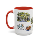 Raleigh Illustrated Travel Mug | City Souvenir Accent Coffee Mug | 11oz 15oz Ceramic Cup