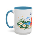 Cancer Zodiac Coffee Mug | Crab and Coastal Design | Astrology Birthday Gift | 11 oz 15 oz Ceramic Accent Mug