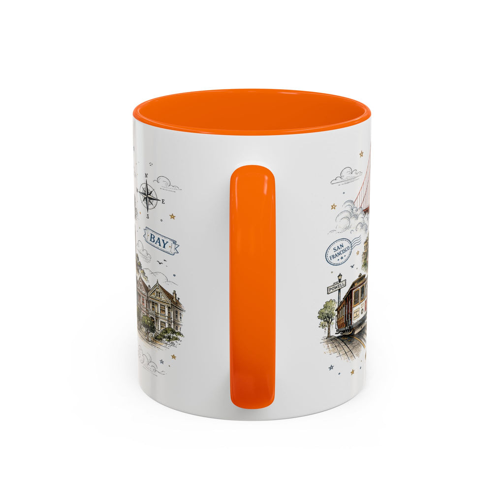 San Francisco Coffee Mug | California Souvenir Travel Gift | Accent Color Ceramic 11oz 15oz