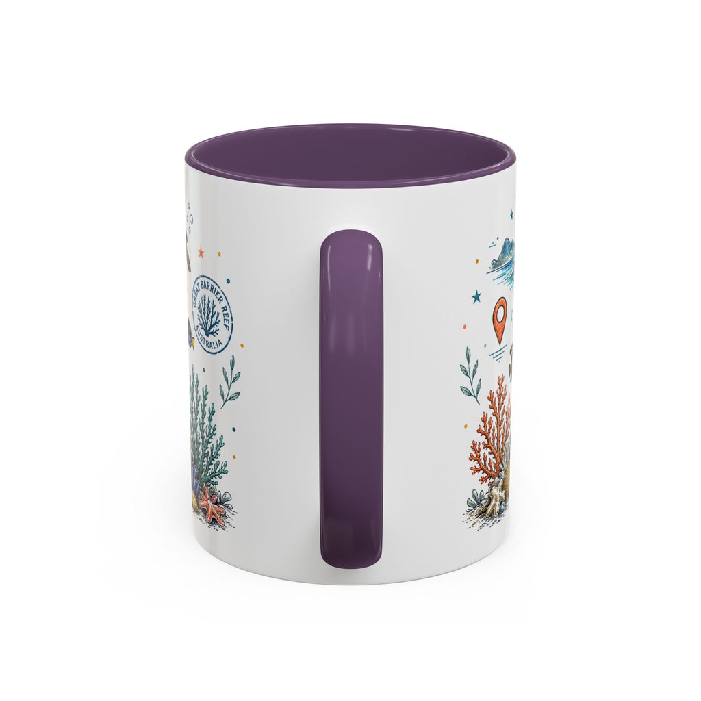 Great Barrier Reef Coffee Mug | Travel Destination Souvenir Gift | Accent Color Ceramic 11oz 15oz