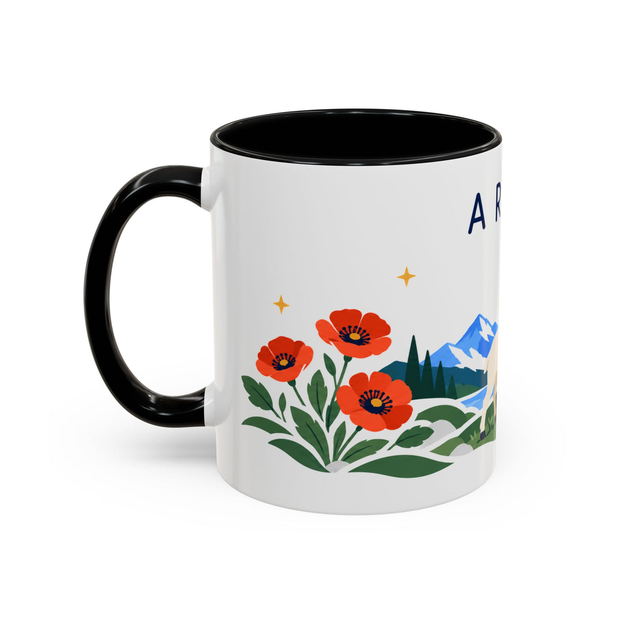 Aries Zodiac Coffee Mug | Ram and Floral Design | Astrology Birthday Gift | 11 oz 15 oz Ceramic Accent Mug