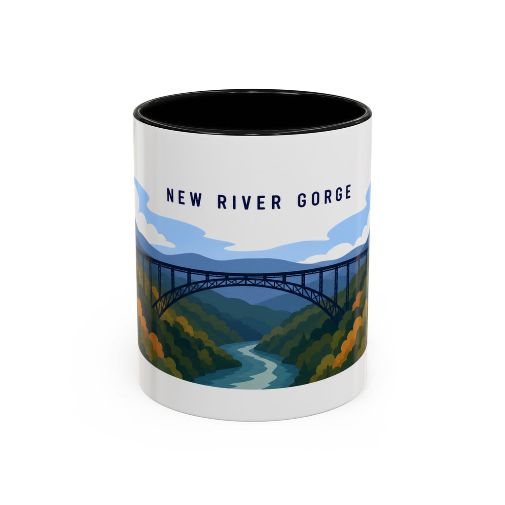 New River Gorge National Park and Preserve Coffee Mug | Solid Color Block Park Souvenir | 11oz 15oz Accent Mug