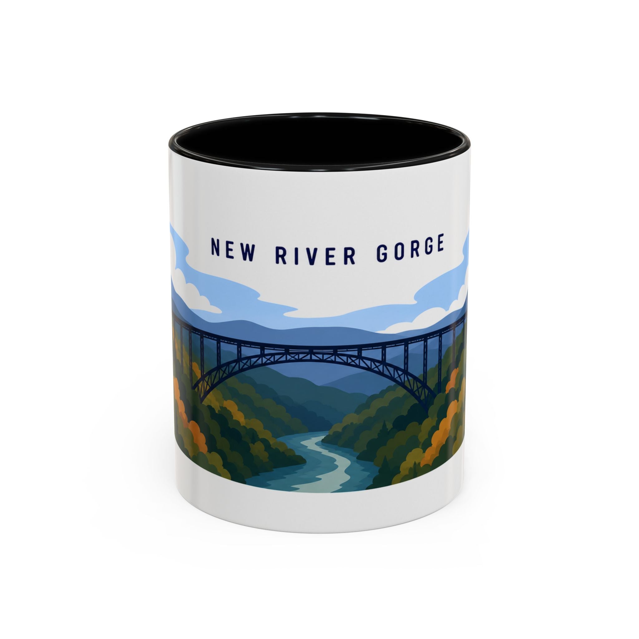 New River Gorge National Park and Preserve Coffee Mug | Solid Color Block Park Souvenir | 11oz 15oz Accent Mug