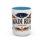 Wadi Rum Coffee Mug | Travel Destination Souvenir Gift | Accent Color Ceramic 11oz 15oz