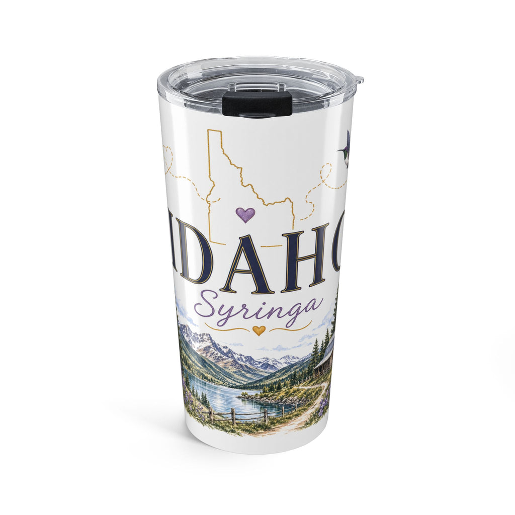 Idaho State Flower 20oz Tumbler | Syringa Botanical State Flower Gift | Insulated Stainless Steel Travel Cup