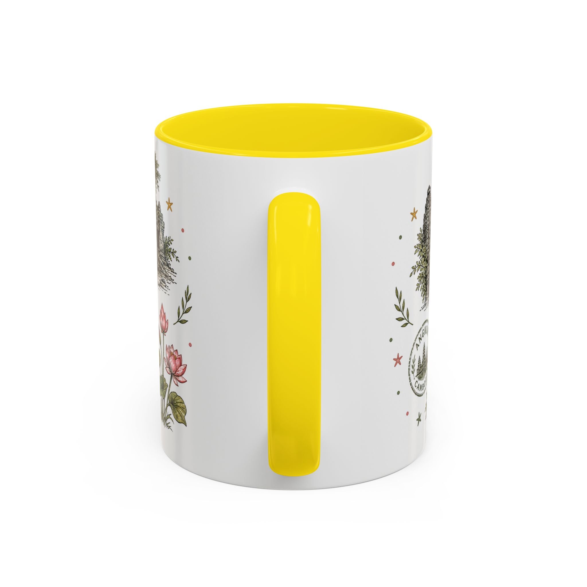 Angkor Coffee Mug | Travel Destination Souvenir Gift | Accent Color Ceramic 11oz 15oz
