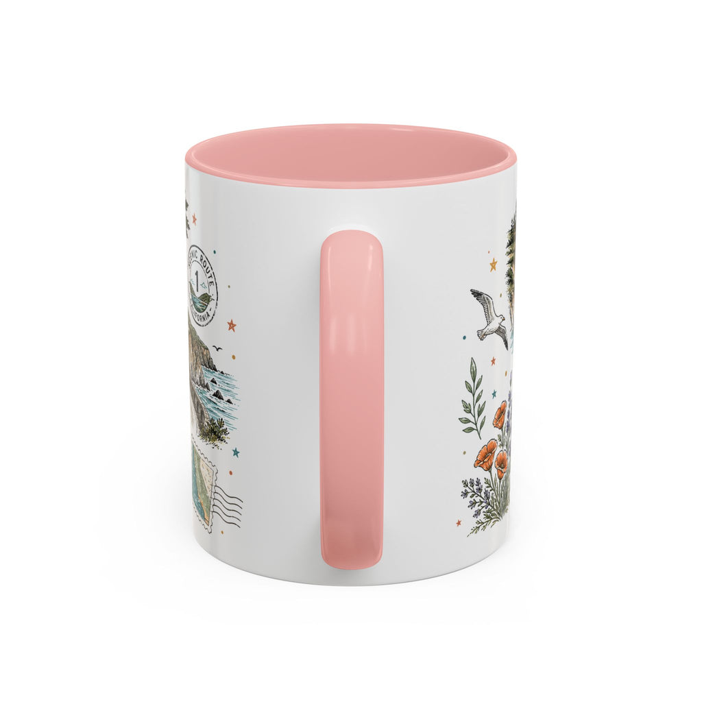 Big Sur Coffee Mug | Travel Destination Souvenir Gift | Accent Color Ceramic 11oz 15oz