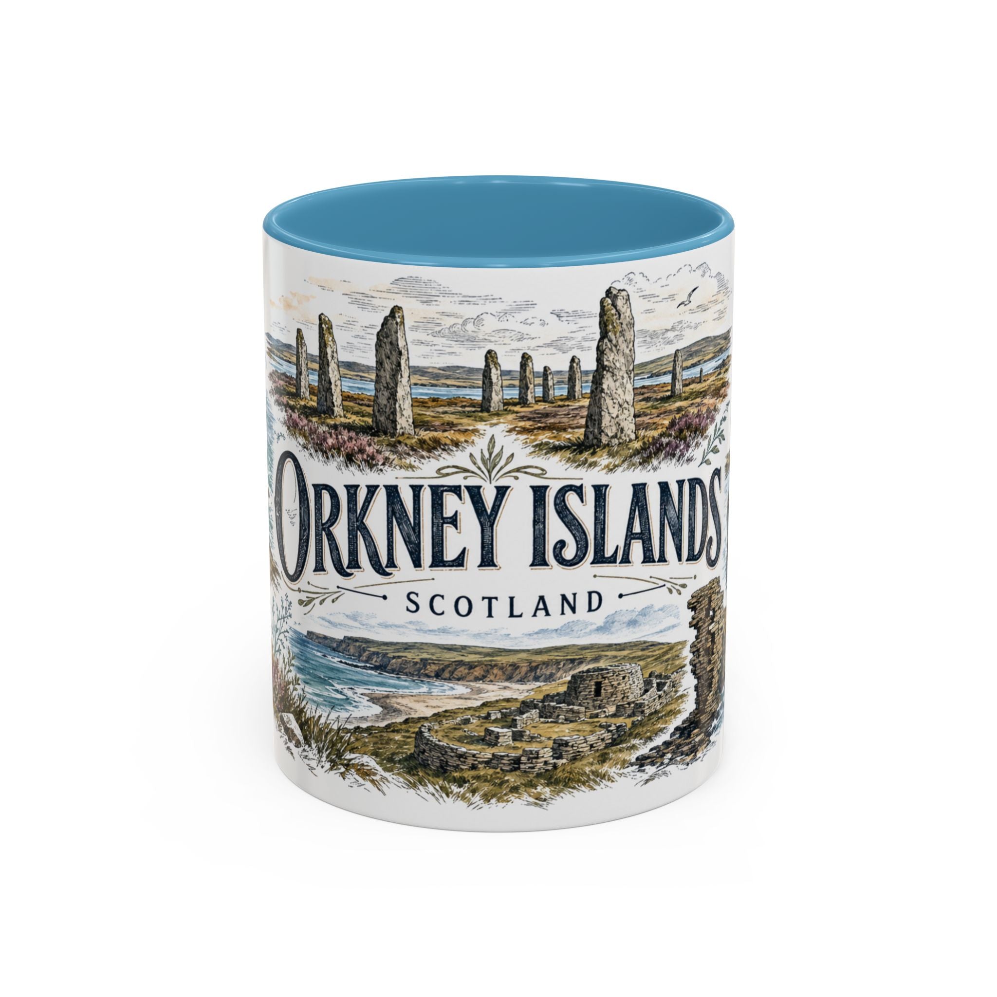 Orkney Islands Mug, Scotland Travel Souvenir, Bucket List Gift, Accent Ceramic Coffee Mug 11oz 15oz