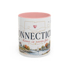 Connecticut State Map Mug | Botanical Accent Coffee Cup (11oz 15oz)