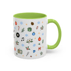 Nashville Christmas Mug | Watercolor City Souvenir, Acoustic Guitar, Harmonica (11oz 15oz)