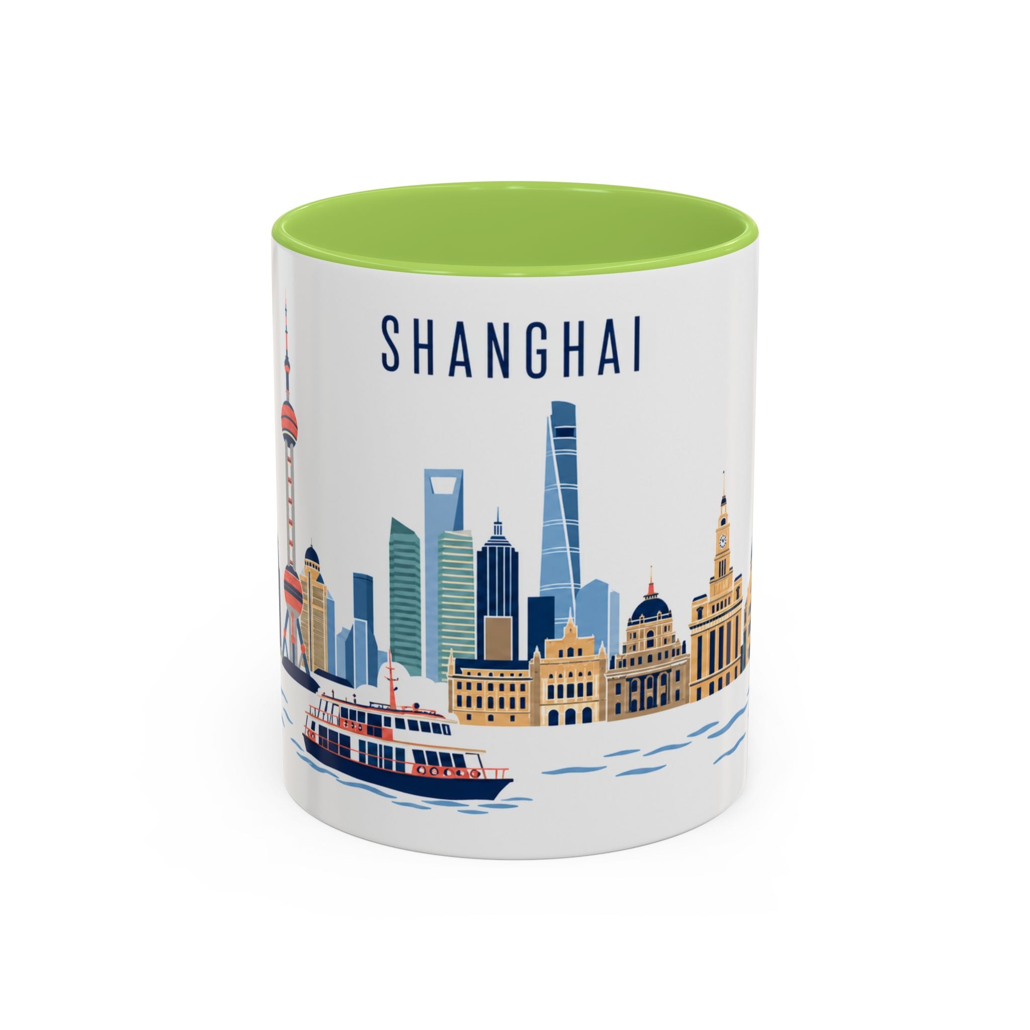 Shanghai Coffee Mug | China Travel Souvenir | Porcelain Decal City Gift | 11oz 15oz Accent Mug