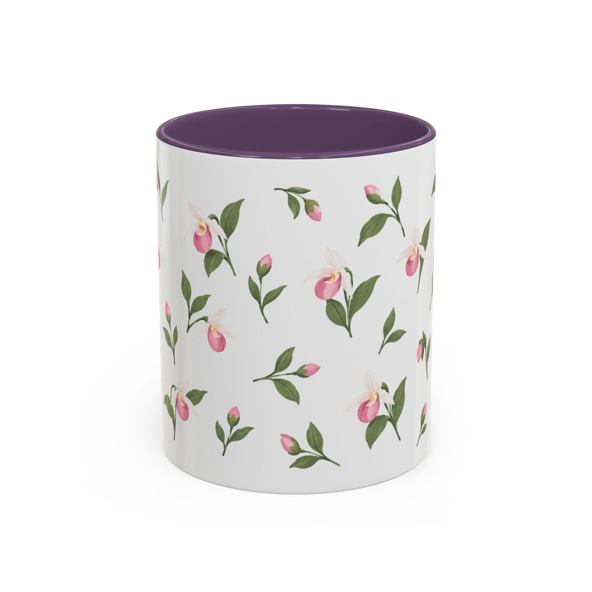 Minnesota Pink and White Lady Slipper Mug, State Flower Floral Coffee Cup, 11oz Botanical Gift