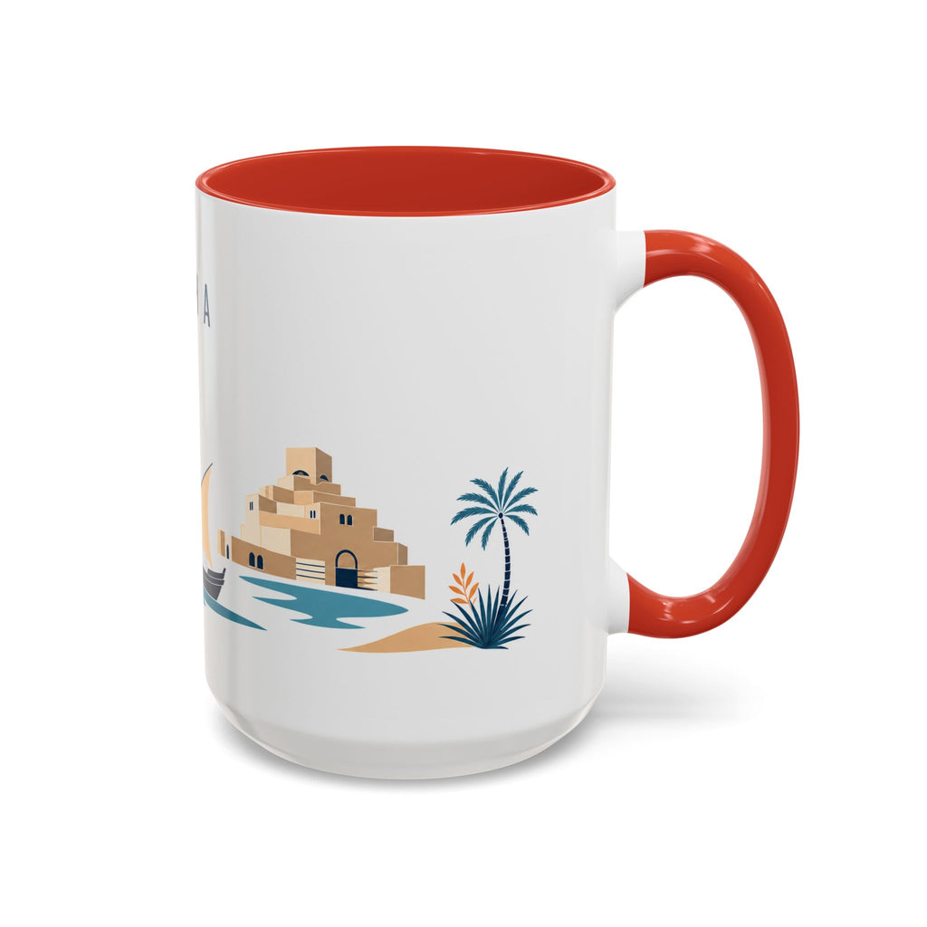 Doha Coffee Mug | Qatar Travel Souvenir | Porcelain Decal City Gift | 11oz 15oz Accent Mug