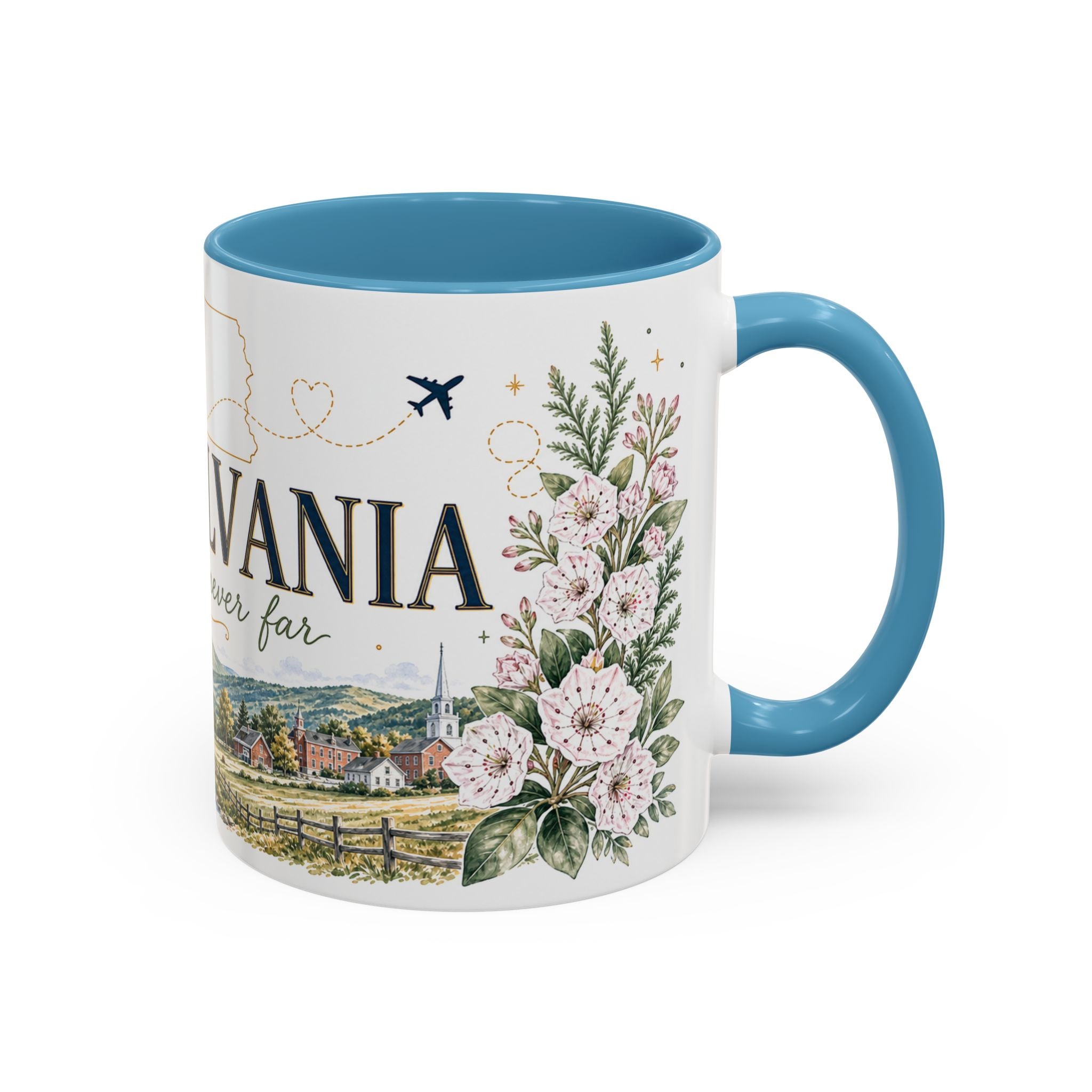 Pennsylvania Home State Mug | Moving Away Gift | Long Distance Friendship Coffee Cup | 11oz 15oz Accent Mug