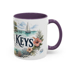 Florida Keys Mug, Florida Travel Souvenir, Bucket List Gift, Accent Ceramic Coffee Mug 11oz 15oz