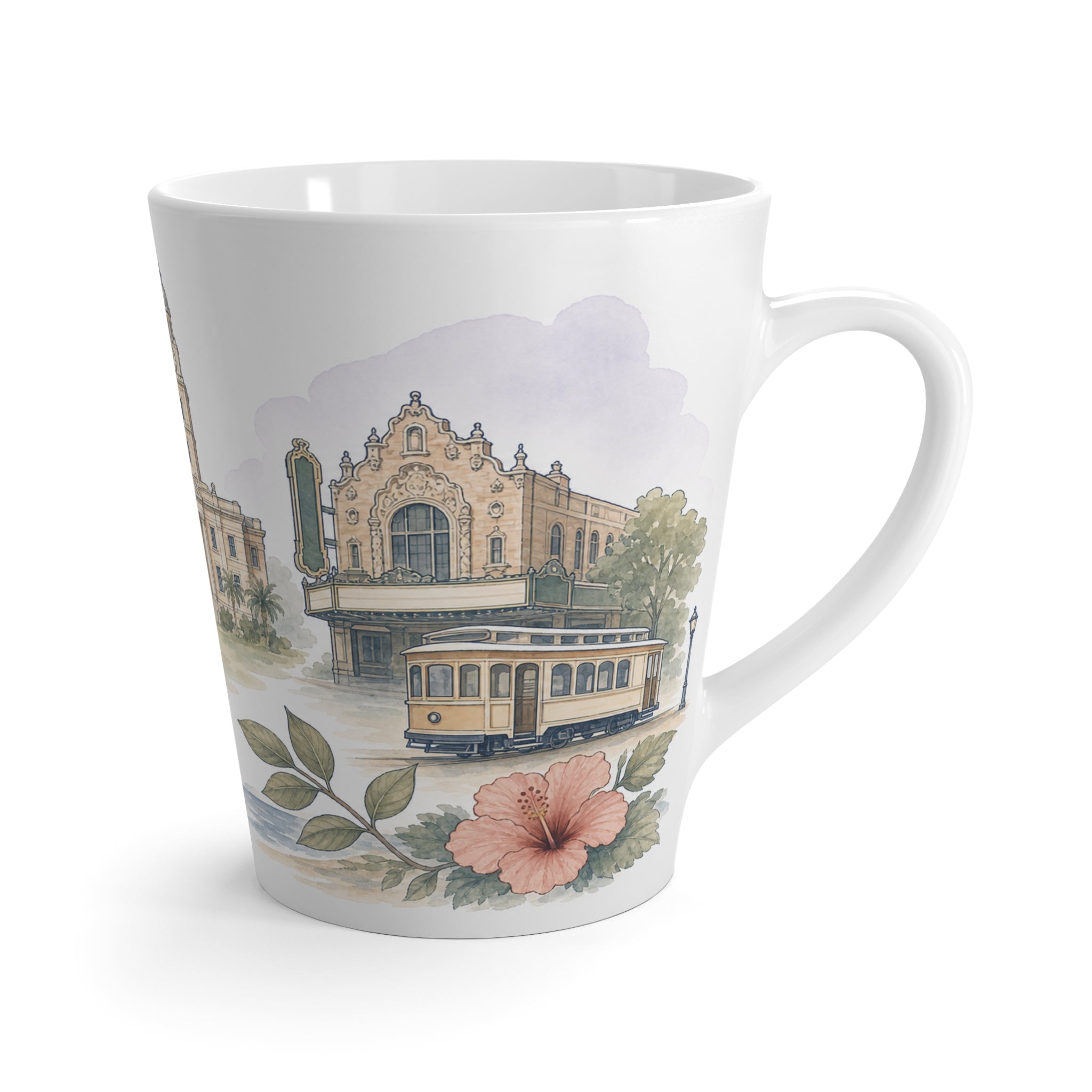 Tampa Latte Mug | Watercolor City Travel Mug | 12 oz Ceramic Souvenir Gift