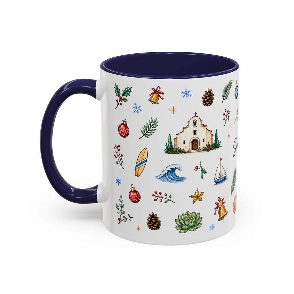 San Diego Christmas Mug | Watercolor City Souvenir, Holiday Travel Gift (11oz/15oz)