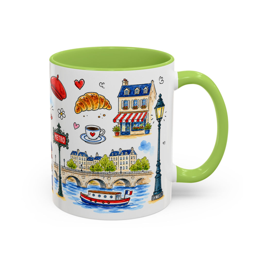 Paris Travel Mug | European City Souvenir Accent Coffee Mug | 11oz 15oz Ceramic Cup