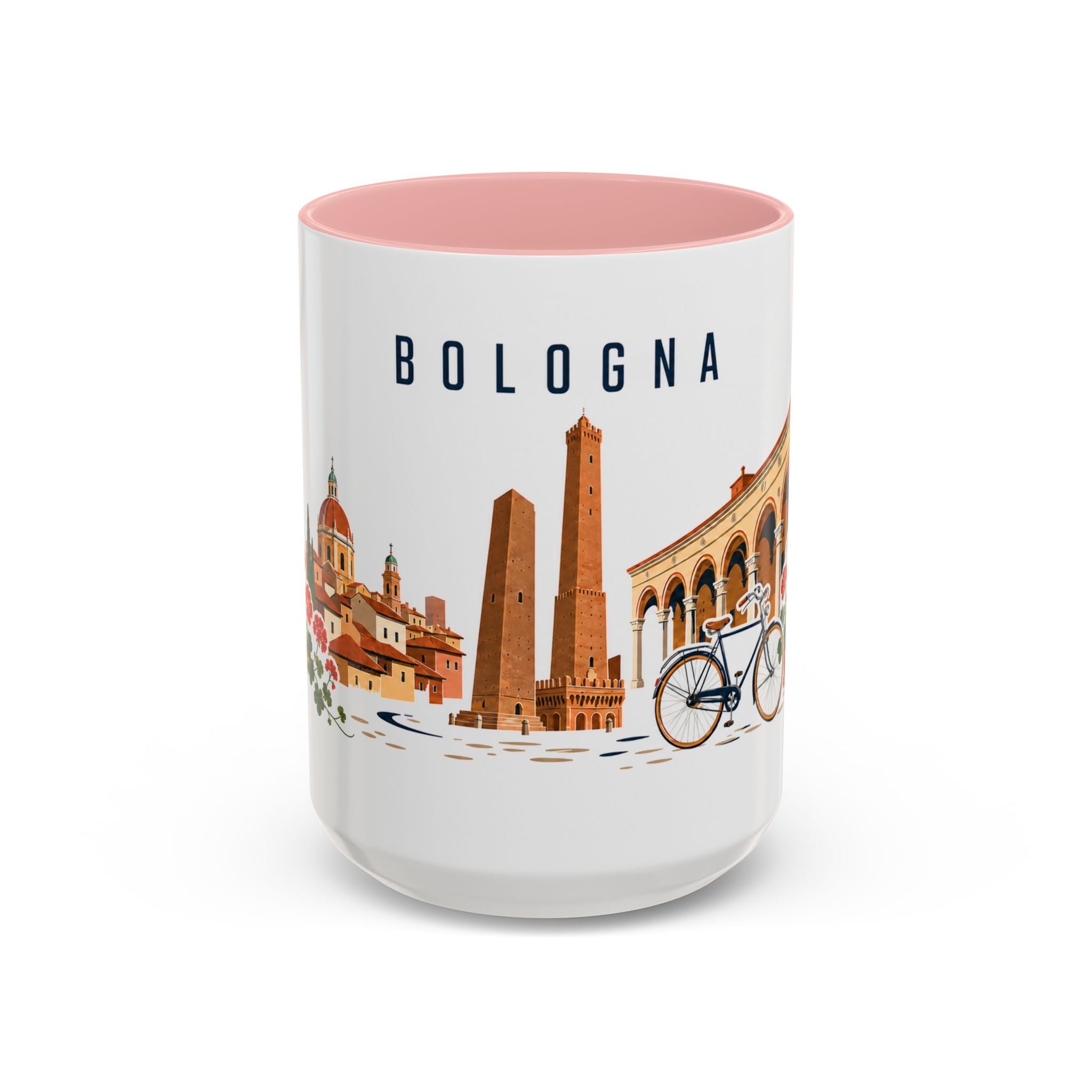 Bologna Coffee Mug | Italy Travel Souvenir | Porcelain Decal City Gift | 11oz 15oz Accent Mug
