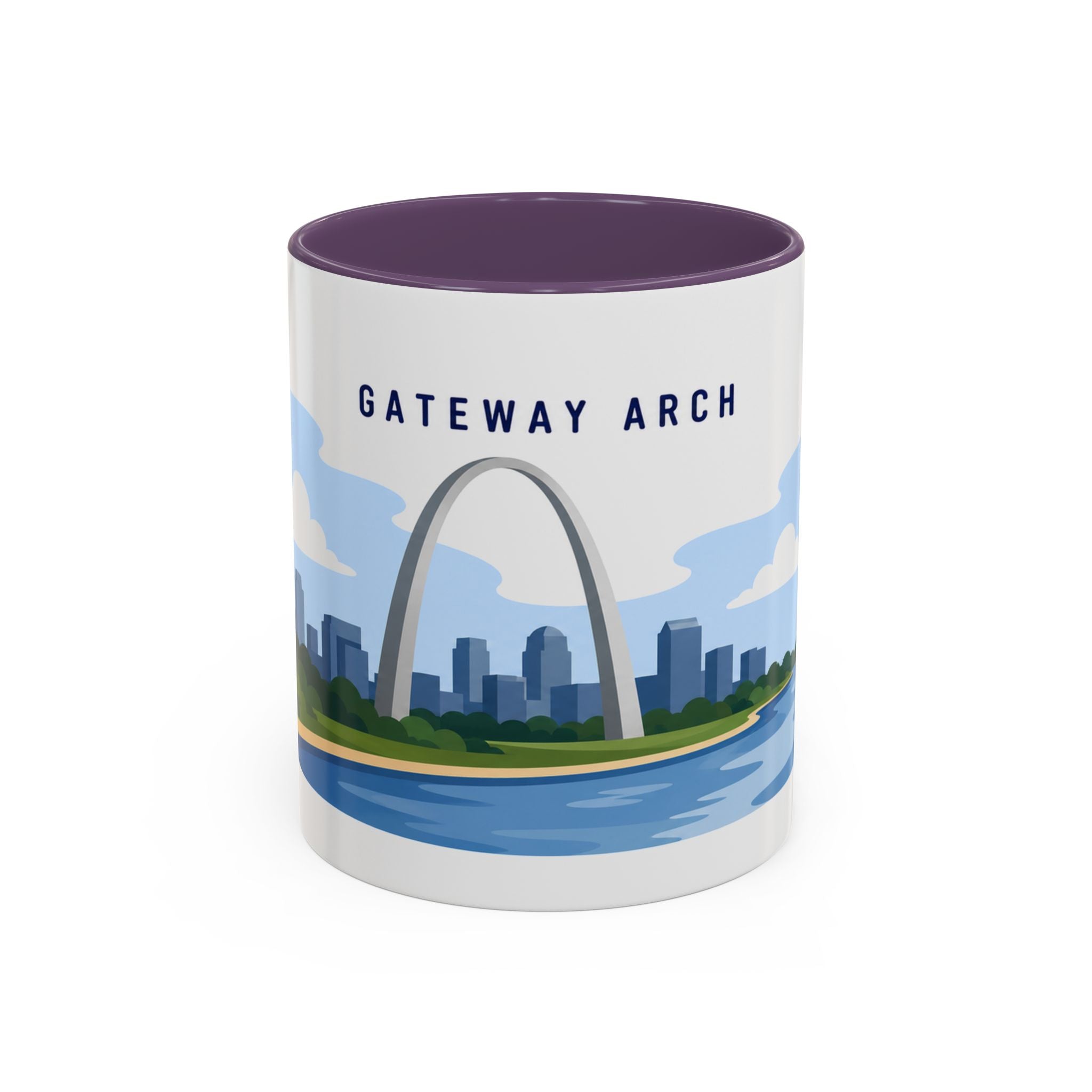 Gateway Arch National Park Coffee Mug | Solid Color Block Park Souvenir | 11oz 15oz Accent Mug