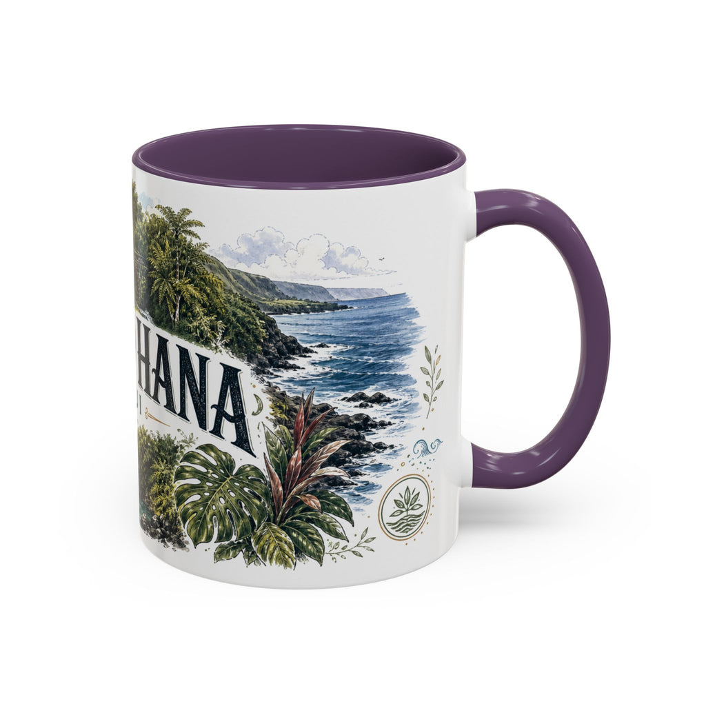 Road to Hana Mug, Maui Travel Souvenir, Bucket List Gift, Accent Ceramic Coffee Mug 11oz 15oz