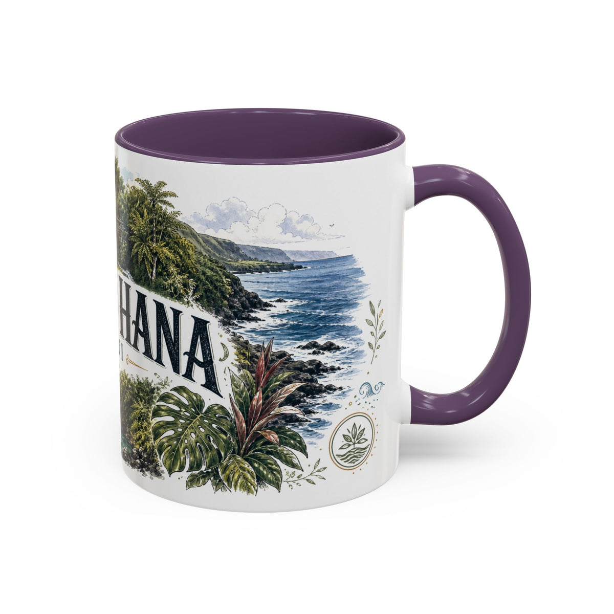 Road to Hana Mug, Maui Travel Souvenir, Bucket List Gift, Accent Ceramic Coffee Mug 11oz 15oz