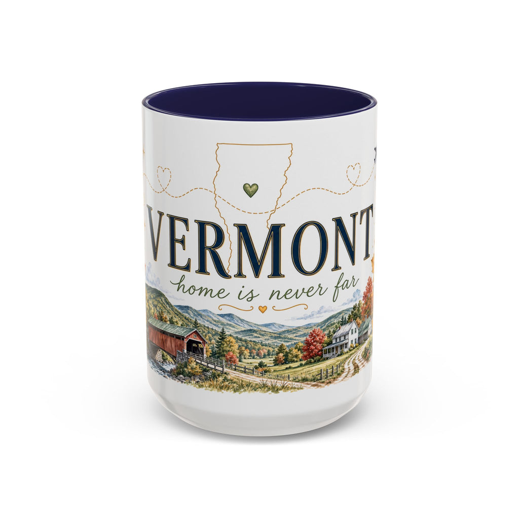 Vermont Home State Mug | Moving Away Gift | Long Distance Friendship Coffee Cup | 11oz 15oz Accent Mug
