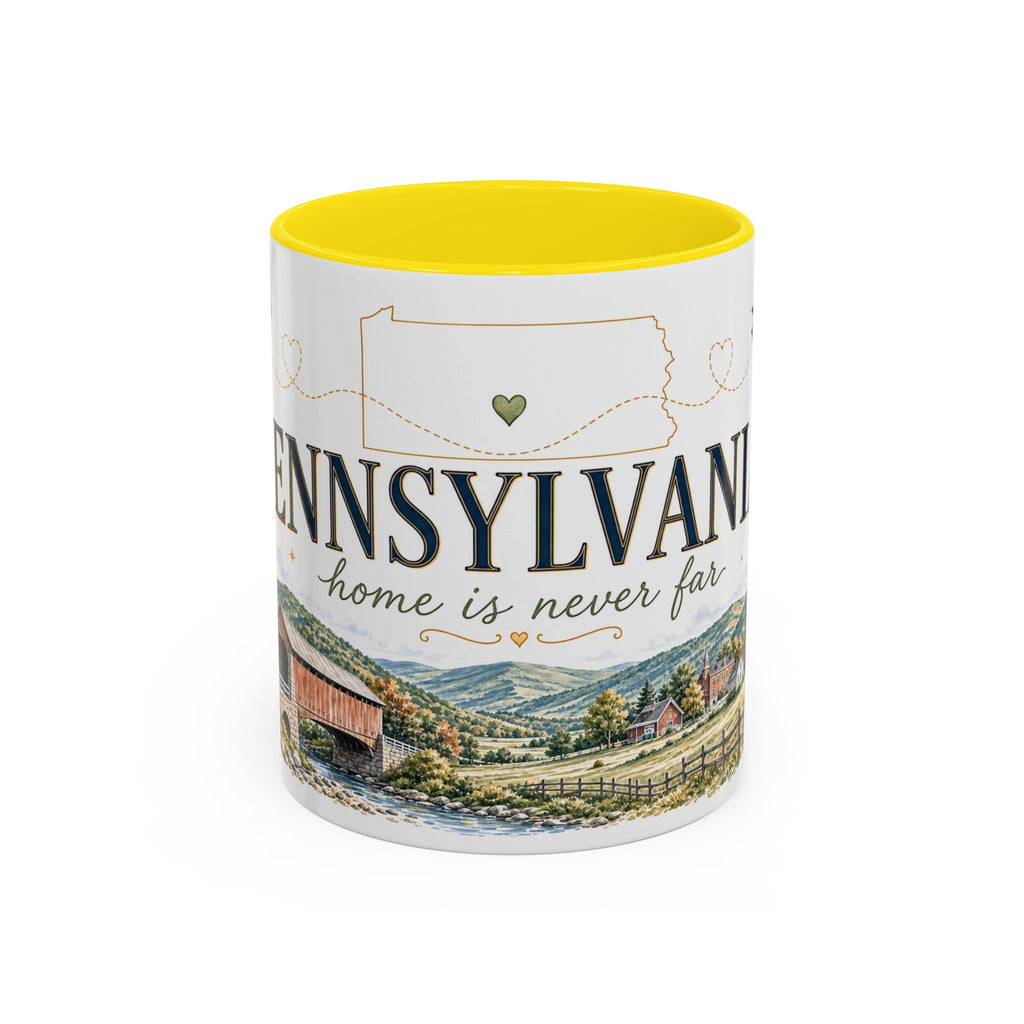 Pennsylvania Home State Mug | Moving Away Gift | Long Distance Friendship Coffee Cup | 11oz 15oz Accent Mug