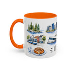 Oslo Illustrated Travel Mug | City Souvenir Accent Coffee Mug | 11oz 15oz Ceramic Cup