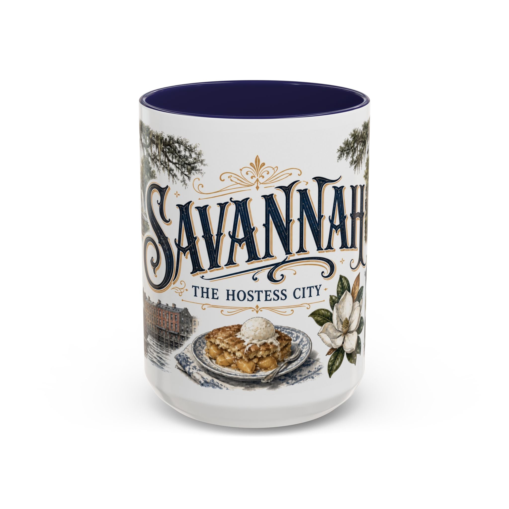 Savannah Coffee Mug | United States Travel Souvenir | Vintage Illustrated City Gift | 11 oz 15 oz Accent Mug