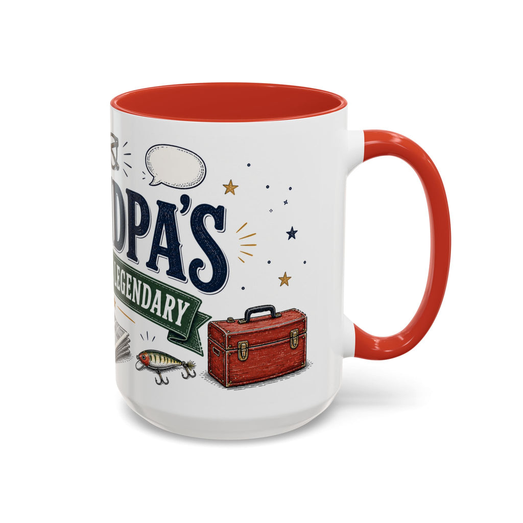 Grandpa's Jokes Are Legendary Coffee Mug | Funny Gift From Grandkids | Accent Ceramic 11oz 15oz