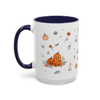 Friendly Ghost Halloween Mug | Pumpkin Flower Watercolor Gift | Accent Cup 11oz 15oz