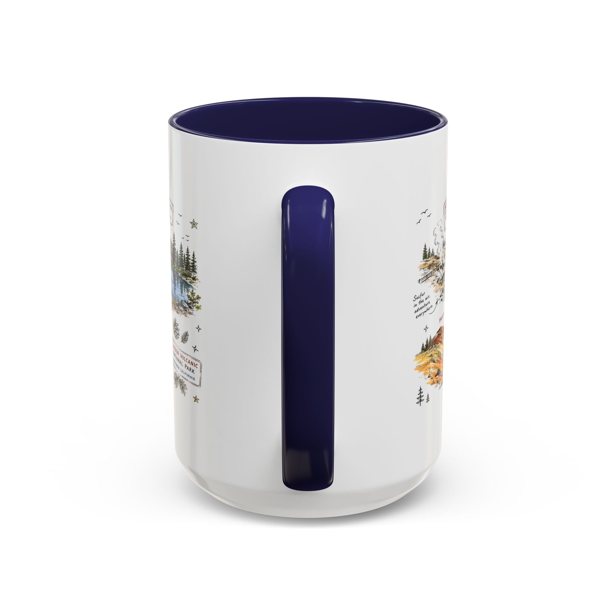 Lassen Volcanic National Park Coffee Mug | California Volcano Geothermal Hiking Gift | Accent Color Ceramic 11oz 15oz