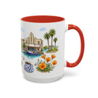 Stockton Illustrated Travel Mug | City Souvenir Accent Coffee Mug | 11oz 15oz Ceramic Cup