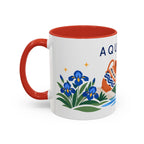 Aquarius Zodiac Coffee Mug | Water Bearer Design | Astrology Birthday Gift | 11 oz 15 oz Ceramic Accent Mug