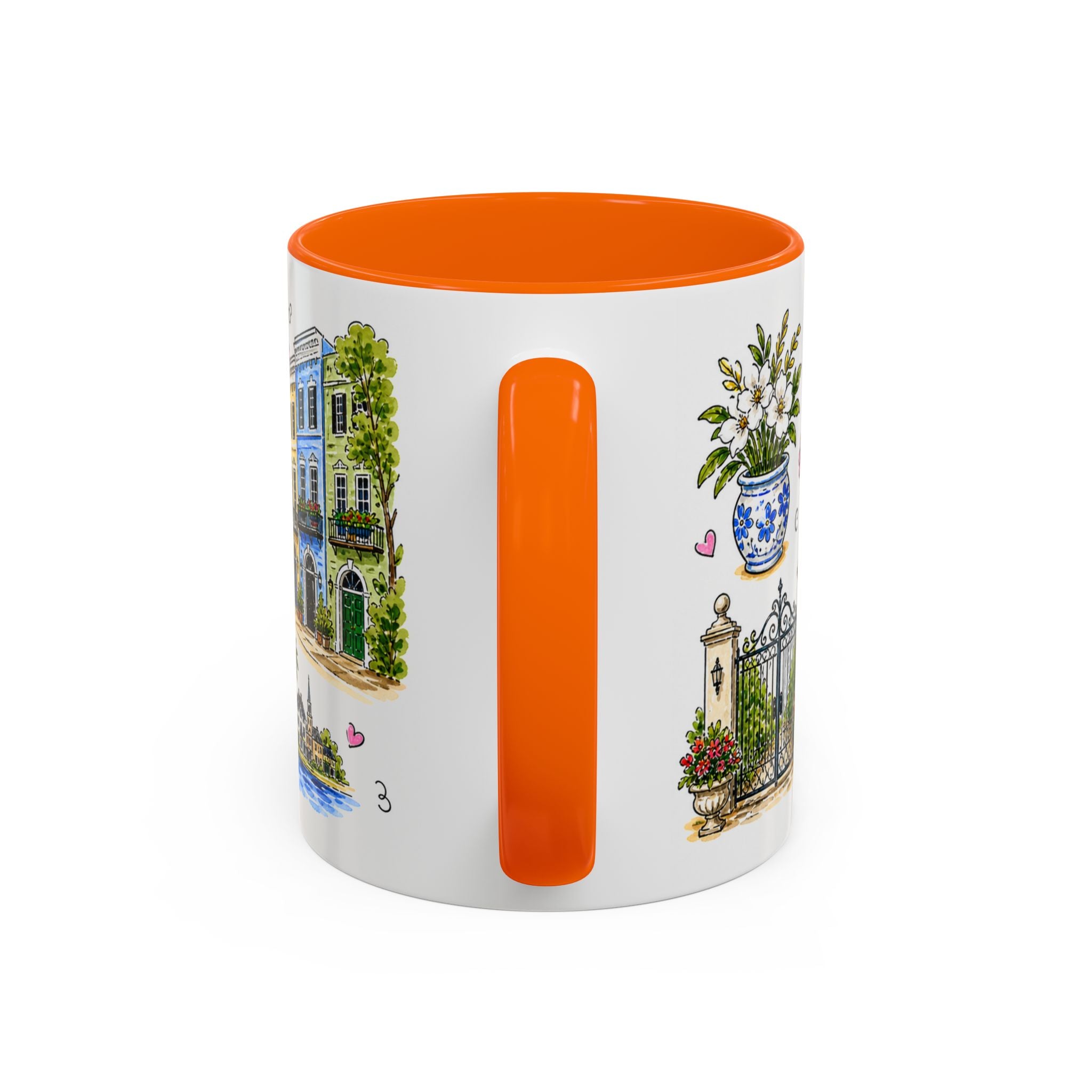 Charleston Illustrated Travel Mug | City Souvenir Accent Coffee Mug | 11oz 15oz Ceramic Cup