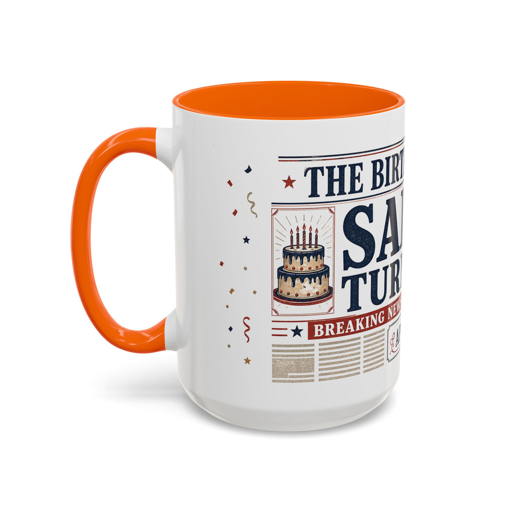Birthday Newspaper Mug | Custom Name Age Date Gift | The Birthday Times Coffee Cup 11oz 15oz