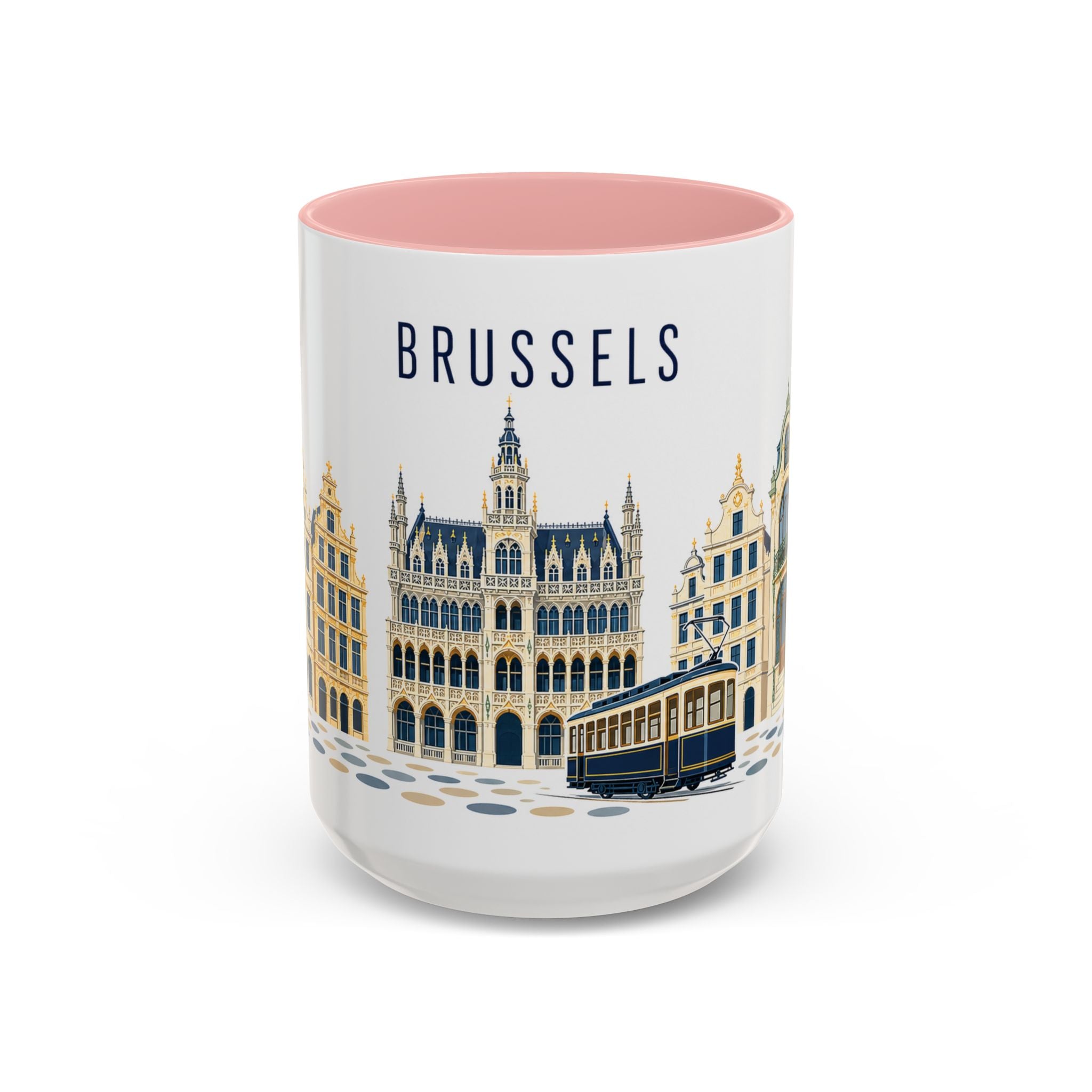Brussels Coffee Mug | Belgium Travel Souvenir | Porcelain Decal City Gift | 11oz 15oz Accent Mug