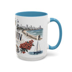 Tel Aviv Coffee Mug | Israel Travel Souvenir | Vintage Illustrated City Gift | 11 oz 15 oz Accent Mug
