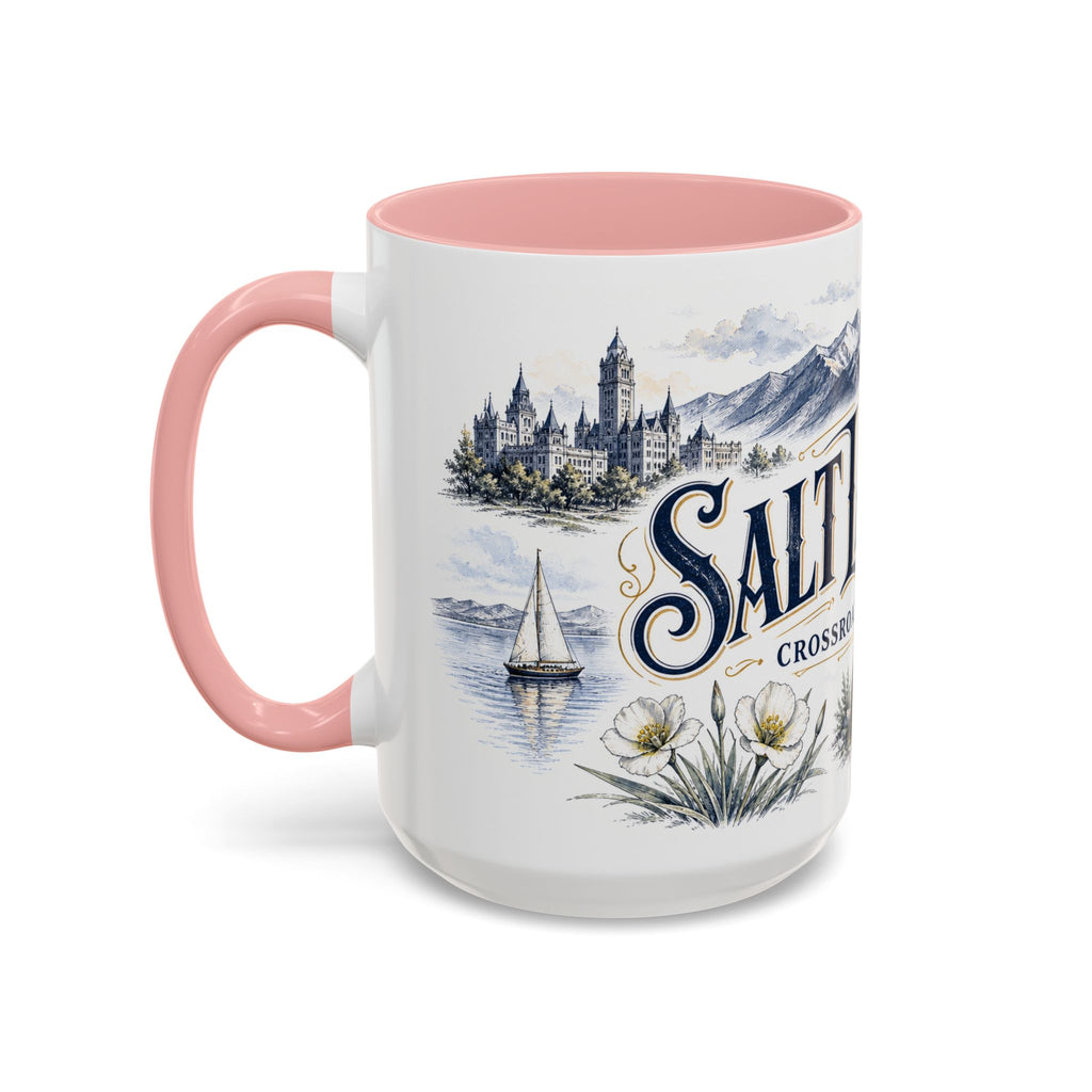 Salt Lake City Coffee Mug | United States Travel Souvenir | Vintage Illustrated City Gift | 11 oz 15 oz Accent Mug