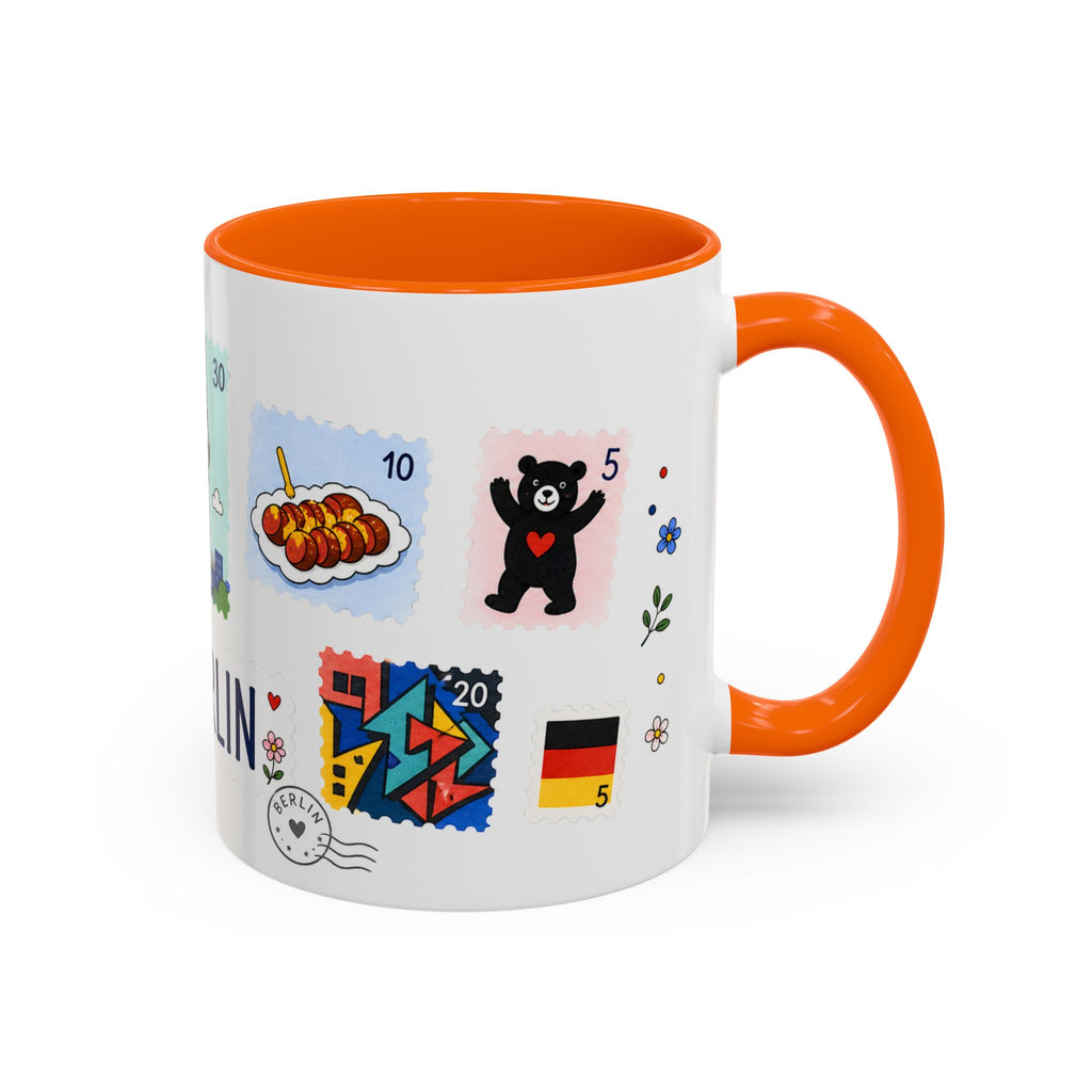 Berlin Coffee Mug | Postage Stamp Collage Mug | Travel Souvenir Accent Cup 11oz 15oz