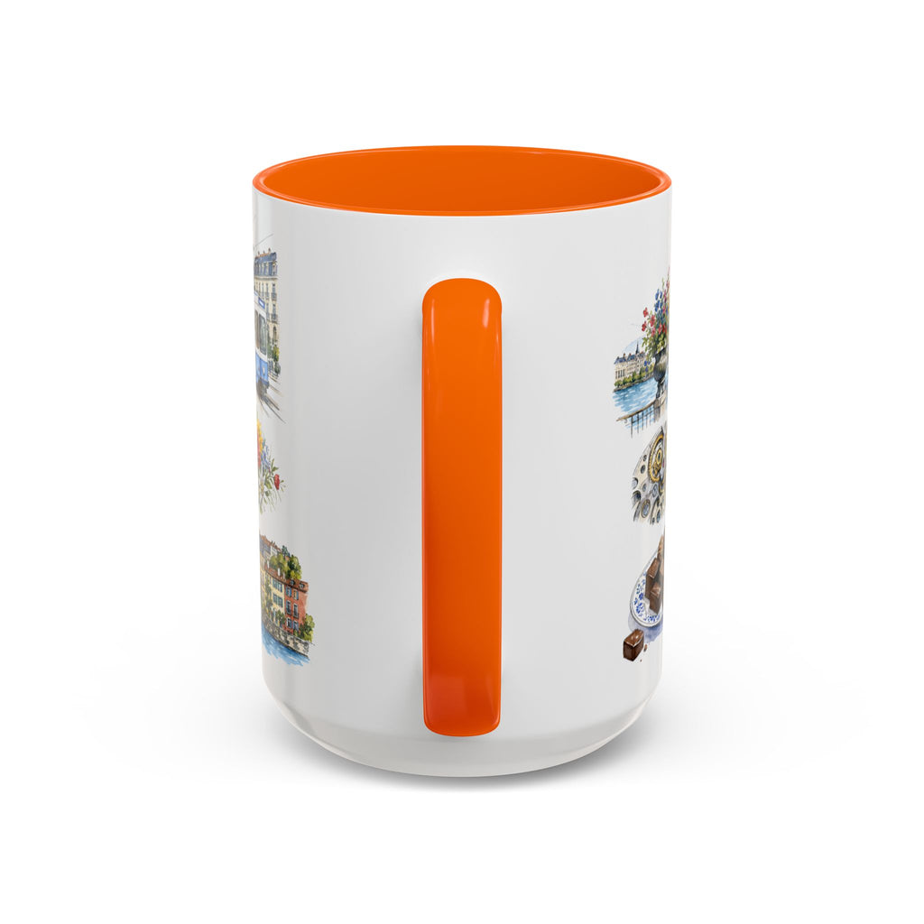 Geneva Illustrated Travel Mug | City Souvenir Accent Coffee Mug | 11oz 15oz Ceramic Cup