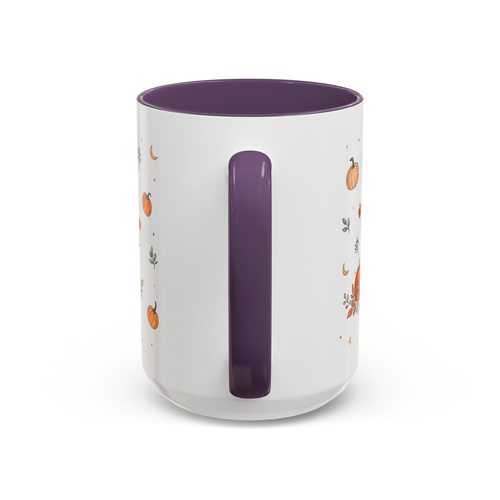 Friendly Ghost Halloween Mug | Pumpkin Flower Watercolor Gift | Accent Cup 11oz 15oz
